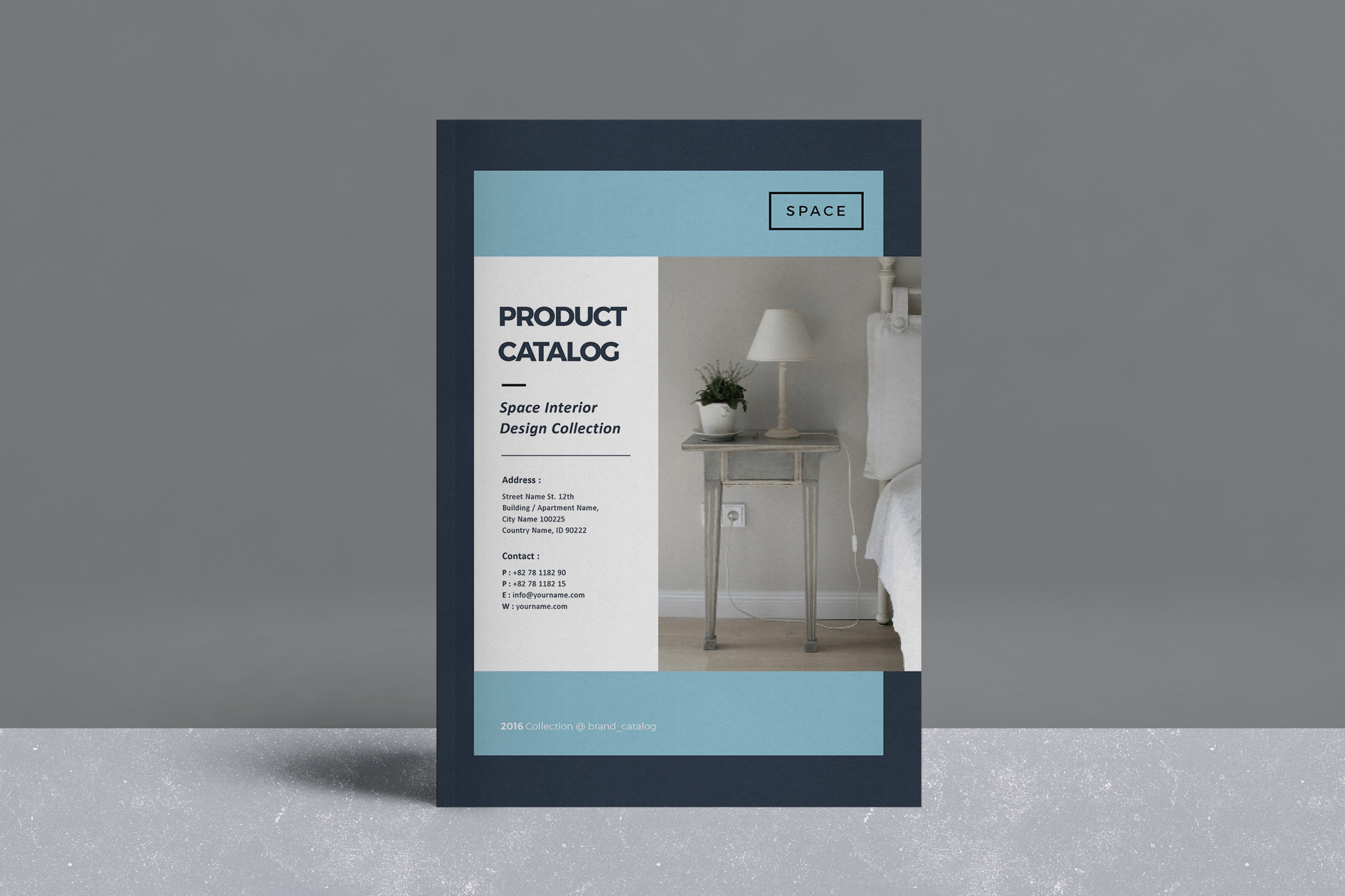 Luxury product catalog with gloss finish spread open — real estate catalog Dubai