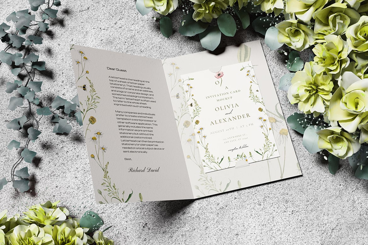 Luxury wedding invitation card printed by Nova Signage Prints Dubai with gold foil detailing